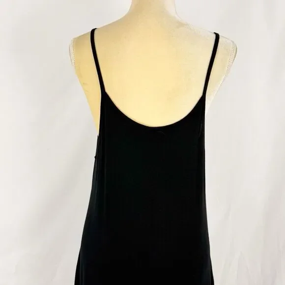 Womens Size L Black Sleeveless Tank Dress w Pockets - Picture 6 of 15